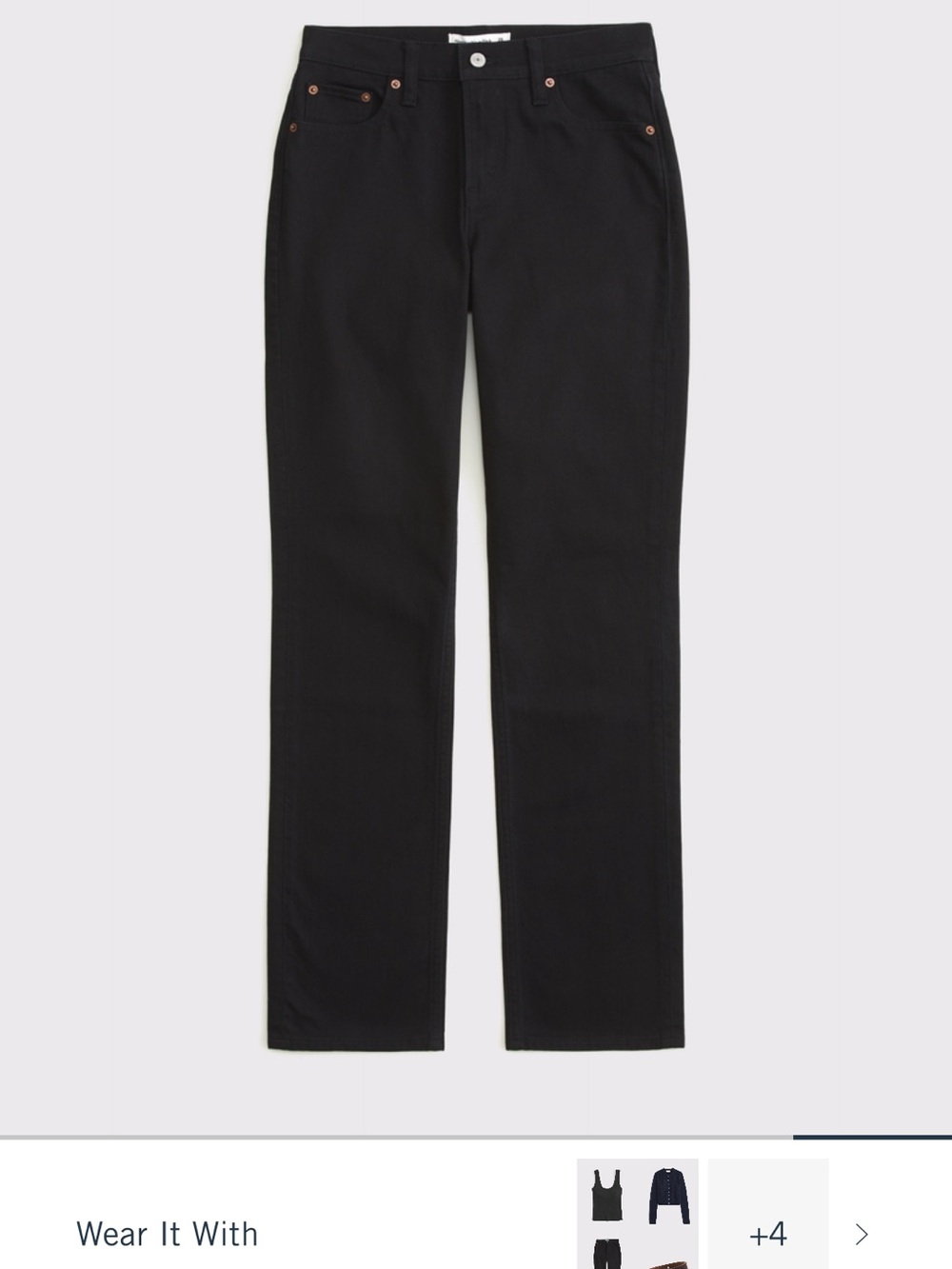 Abercrombie & Fitch Women's Mid Rise Straight Leg jeans- black